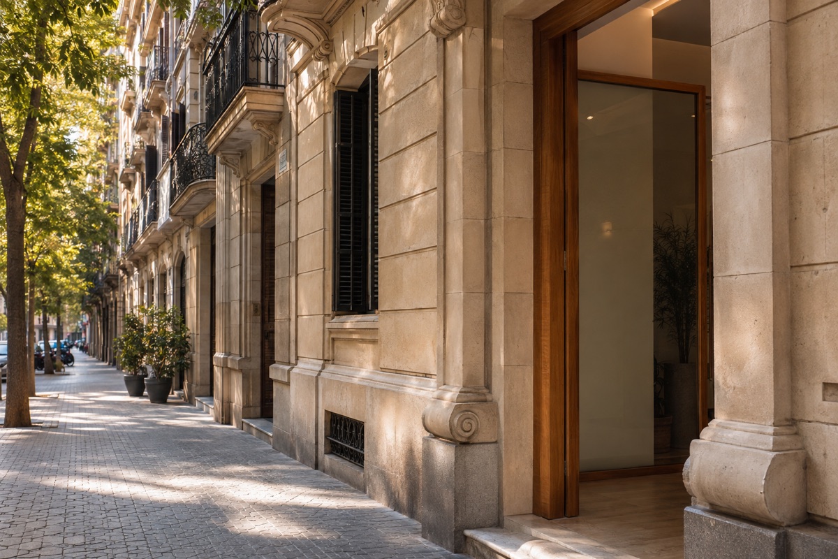 Persona consultant opcions de psicologia en una cafeteria tranquil·la de Barcelona