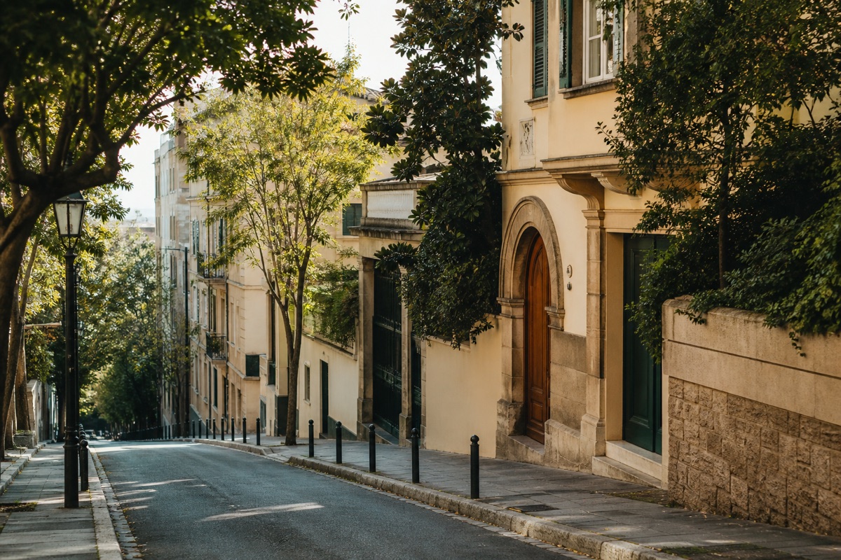 Carrer tranquil de Sarrià-Sant Gervasi a Barcelona