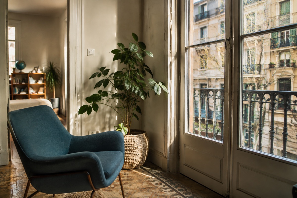 Butaques i llum suau en una consulta de psicologia de Barcelona
